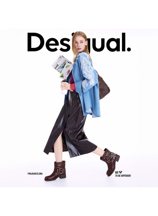 DESIGUAL 25 قميص نسائي بتصميم رقعة مطرزة بنمط الدانتيل الجديد لخريف وشتاء - Image 3