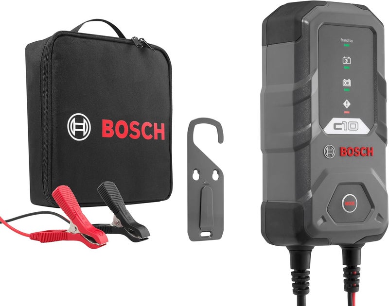 Bosch C10 Car Battery Charger - 3.5 Amp with Hold Function, for 12V Lead-Acid Batteries, AGM, GEL, EFB and VRLA Batteries - Image 1