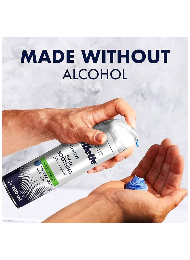 Gillette Gilette Sensitive Skin Soothing Aloe Vera Shave Gel 200 ml - Image 3