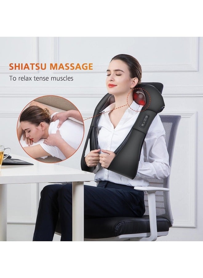 ALongDeng Neck Massager with Heat Shiatsu Massager for Neck Back Shoulder Foot and Leg Deep Tissue 3D Kneading Helps to Relax Muscles at Home and Car  - Image 5