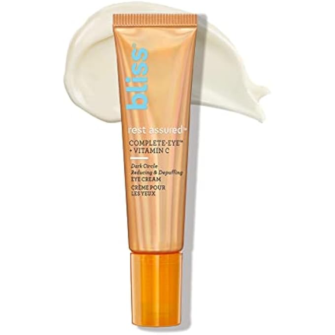 BLISS Rest Assured Eye Cream with Vitamin C & Caffeine - 0.5 Fl Oz - Dark Circle Reducing & Depuffing Eye Cream - Clean - Vegan & Cruelty-Free - Image 1