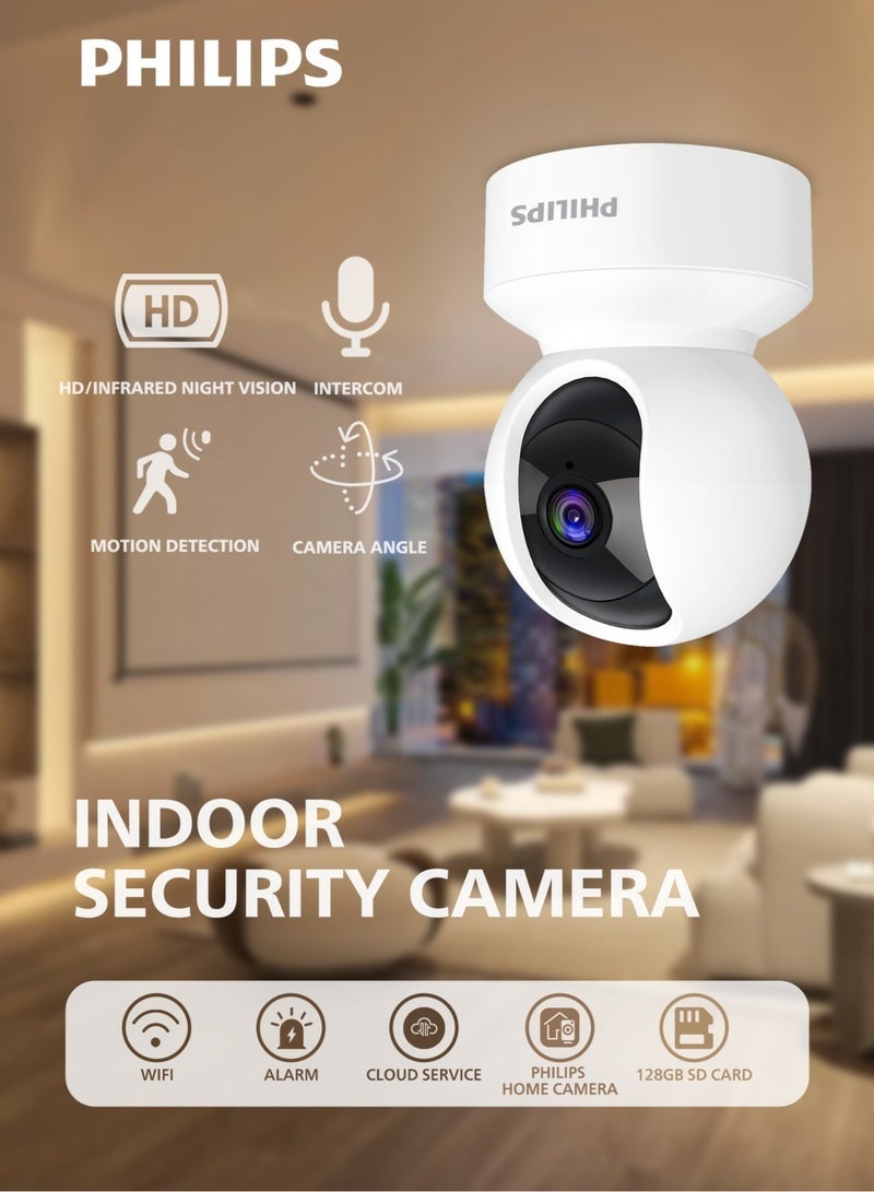 Philips 360° Smart Security Camera, 1080P WiFi Indoor/Outdoor Surveillance, Motion Detection, Privacy Mode, Smart Tracking, Two-Way Audio, Night Vision, Supports Up to 128GB SD Card, Remote Alerts for Home/Baby/Elder Monitoring - Image 3