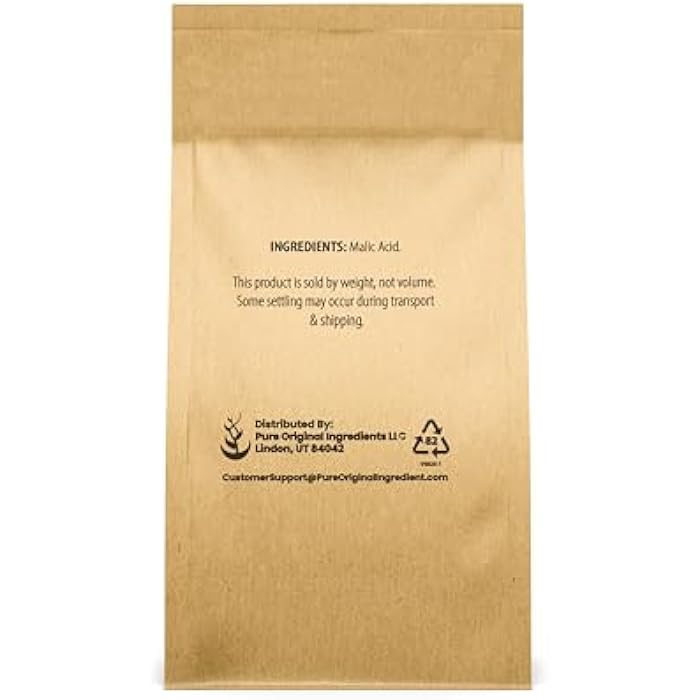 PURE ORIGINAL INGREDIENTS Malic Acid (1.5 lb) Food Grade Crystals, Tart Flavor - Image 2