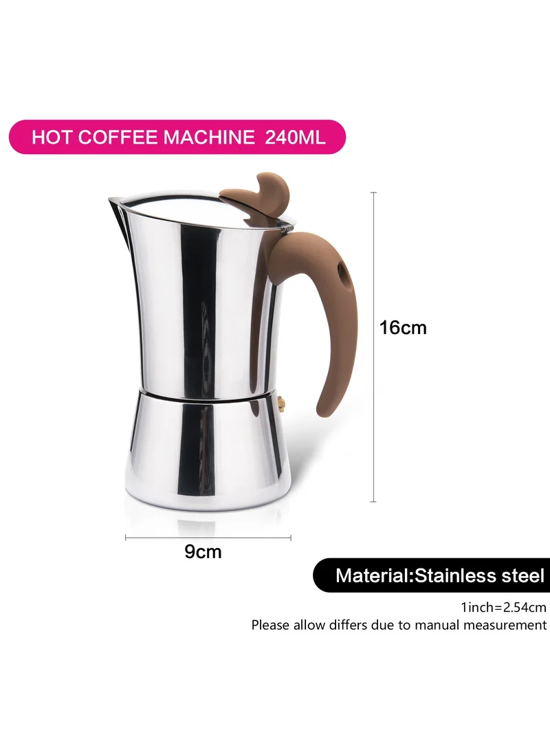 Fissman  Espresso Maker Stovetop Stainless Steel For 4 Cups with Bakelite Handle 240.0 ml 9414 Silver/Clear  | Best Price UAE