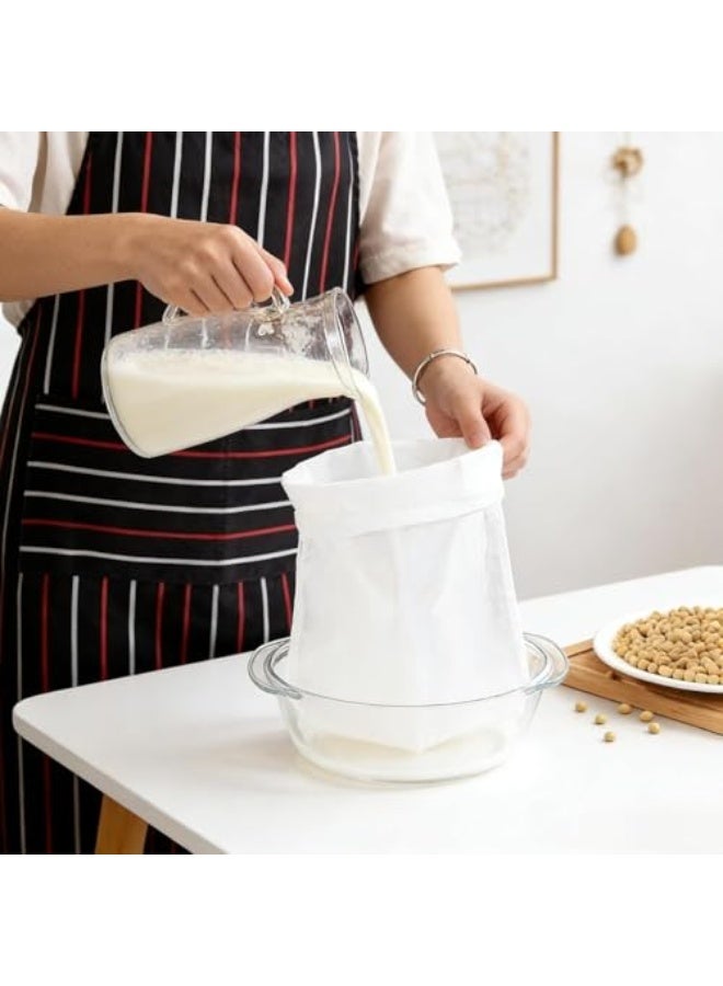 Chabeia 4 Pcs Food Grade Soy Milk Filter Bags Vegetable juice filter bag, Reusable Ultra Fine Mesh Strainer Cloth for Cooking, Baking, Juicing, Cheese Making & Crafts (20*30CM ) - Image 1