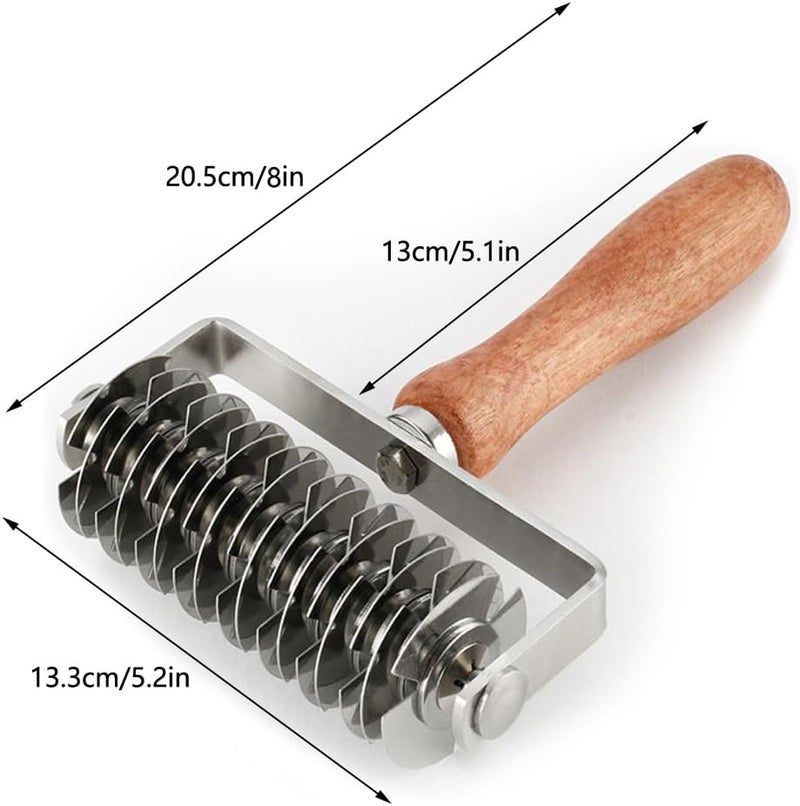AMPSEVEN Pastry Lattice Roller Cutter - Stainless Steel Dough Lattice for Pie Pizza Bread beef wellington Pastry Crust Roller Cutter - Image 2