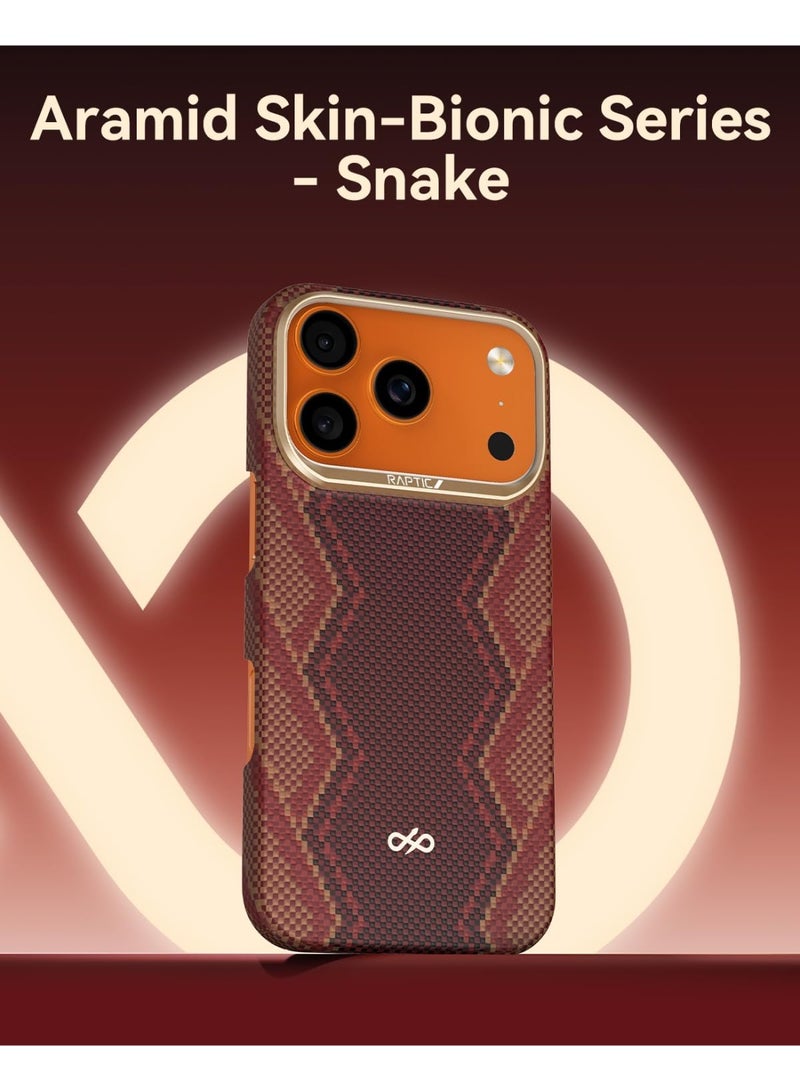 RAPTIC Aramid Skin for iPhone 17 PRO Case [MagSafe] Ultra Slim 1500D Aramid Fiber cover - Snake - Image 2