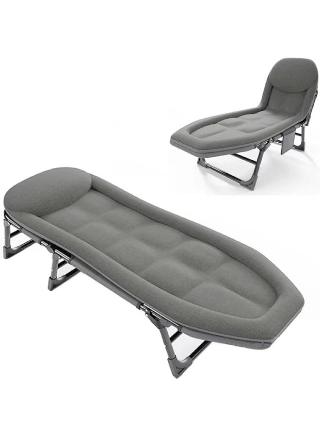 Generic Senior Folding Bed Single Bed Office Lounge Chair Lunch Bed Napping Folding Bed Accompanying Simple Portable Military Bed  - Image 1