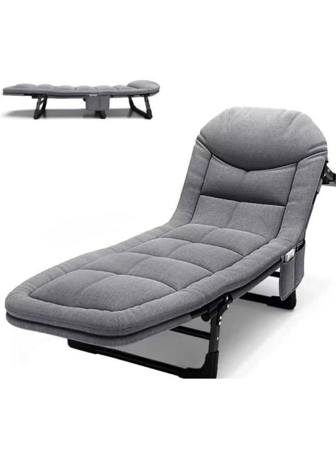 Generic Senior Folding Bed Single Bed Office Lounge Chair Lunch Bed Napping Folding Bed Accompanying Simple Portable Military Bed  - Image 5