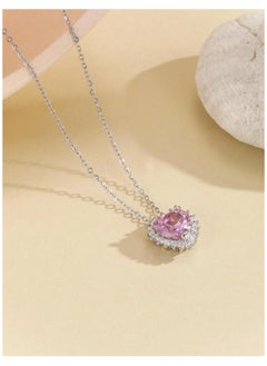 PANDORA "Romantic Elegance: The Pandora Necklace with Rose Heart in Silver 925 - A Beautifully Crafted Symbol of Love and Affection, Perfectly Designed to Add a Touch of Warmth and Charm to Your Jewelry Collection, Celebrating Life's Most Cherished Moments and Connections."  - Image 2