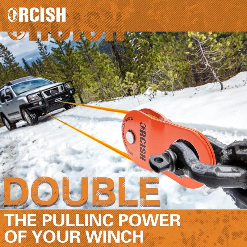 ORCISH 10 Ton Snatch Block, 22,000 LBS Capacity Block and Tackle Pulley System, Work with 0-3/4” Rope, Winch Hook Accessories, Heavy Duty Offroad Recovery Accessory for Truck, Tractor, ATV & UTV - Image 5