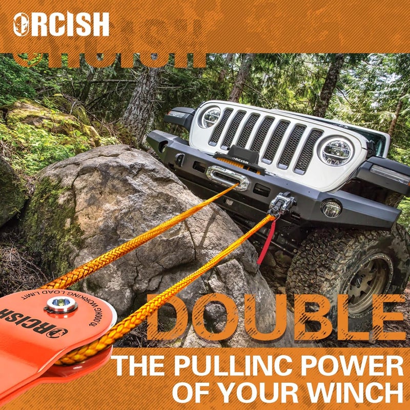 ORCISH 10 Ton Snatch Block, 22,000 LBS Capacity Block and Tackle Pulley System, Work with 0-3/4” Rope, Winch Hook Accessories, Heavy Duty Offroad Recovery Accessory for Truck, Tractor, ATV & UTV - Image 4