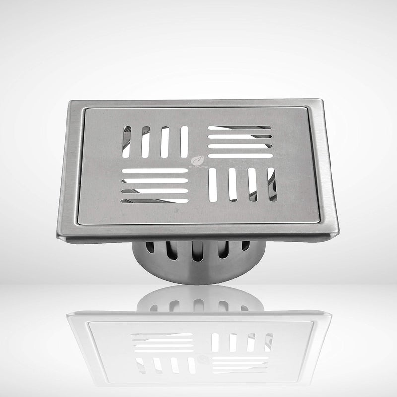 Shapure Stainless Steel Grade 304 Bathroom Drain Channel/Grating Cover Floor Anti-Cockroach Jali in Matt Finish (Square designer2) - Image 5