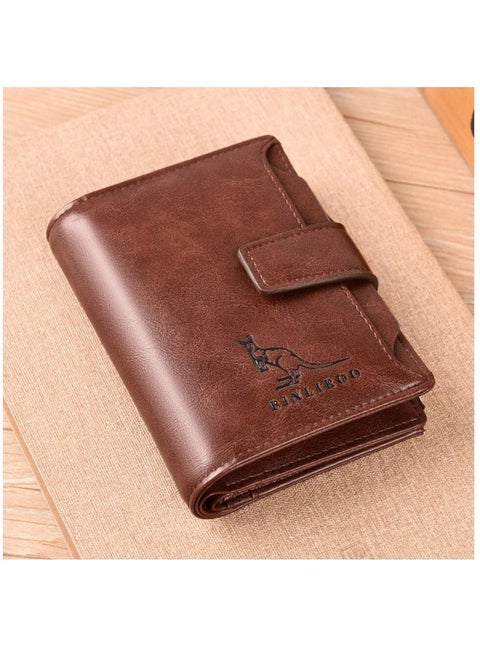 Anti-theft Men's Wallet For Credit Card Holder Leather Zipped Portable Large