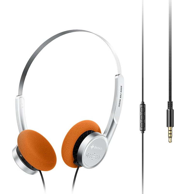 FiiO Snowsky Wind 3.5mm ON-Ear Headphones for Recording Gaming with Microphone, 40mm Diaphragms Driver,HiFi Sound (Silver) - Image 1