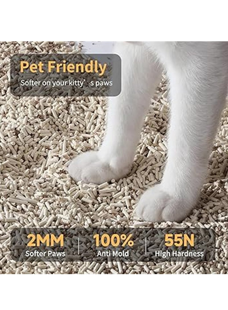 4 Packs Cat Litter, Clumping Biodegradable Absorbent Fragrance Soft Natural Been Tofu Cat Litter (Mixed Bentonite Bamboo, 4 Packs, 24L) - Image 2