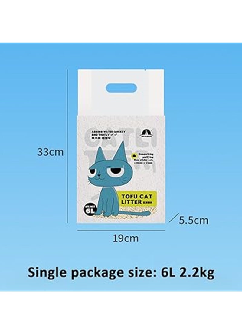 4 Packs Cat Litter, Clumping Biodegradable Absorbent Fragrance Soft Natural Been Tofu Cat Litter (Mixed Bentonite Bamboo, 4 Packs, 24L) - Image 3