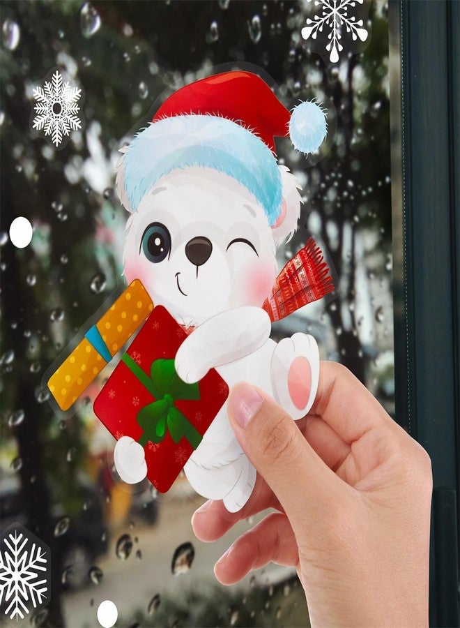 ملصقات نوافذ زجاجية لعيد الميلاد من هوينف - 168 قطعة من ملصقات ندفات الثلج الشتوية لعيد الميلاد، زينة داخلية لعيد الميلاد للمنزل والمكتب - ديكور عطلة عيد الميلاد الشتوية - Image 4
