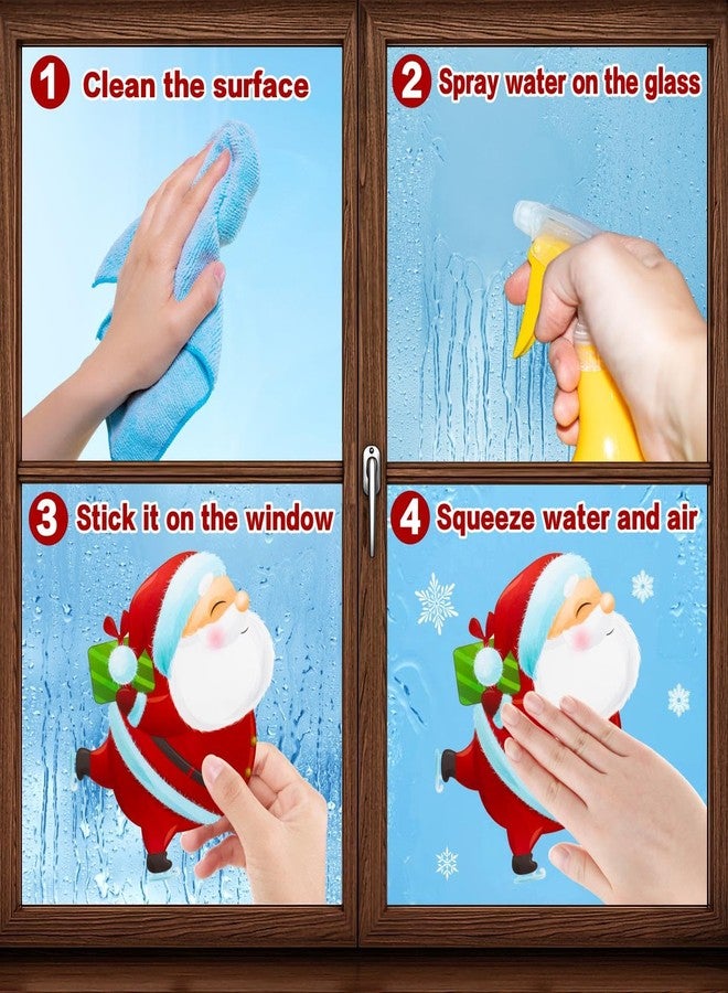 ملصقات نوافذ زجاجية لعيد الميلاد من هوينف - 168 قطعة من ملصقات ندفات الثلج الشتوية لعيد الميلاد، زينة داخلية لعيد الميلاد للمنزل والمكتب - ديكور عطلة عيد الميلاد الشتوية - Image 3