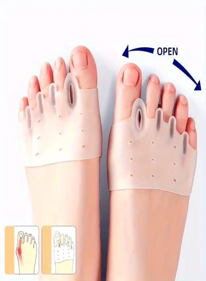 MVM Enterprise Leg 5 Finger Separator Silicone Toe Separator Corrector, 5-Hole Forefoot Pads, Breathable Non-Sticky Design, Breathable Non-Sticky Design use for adults Ideal for pain relife - Image 2
