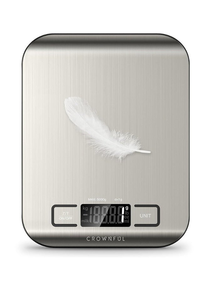 Crownful 15Kg Food Scale, Rechargeable 304 Stainless Steel Digital Kitchen Scale with LCD Display and Type-C Charging for Baking and Cooking - Image 1