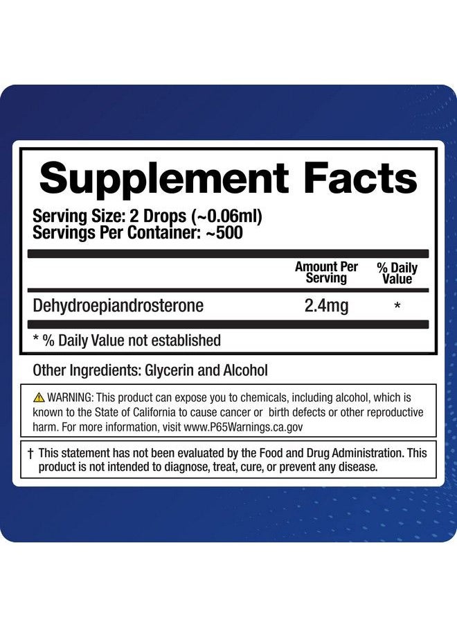 Dhea Liquid Hormone Supplement For Adrenal Brain Heart Bone  Micronized And Liquified For Maximum Absorption Precision Dosing Efficacy Dhea 30 Ml 1200Mg Total