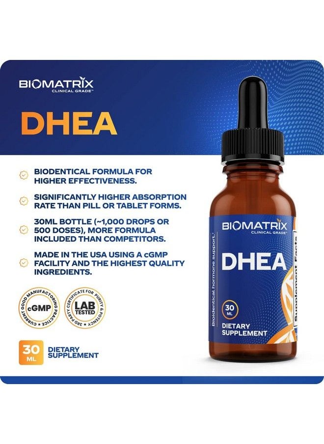 Dhea Liquid Hormone Supplement For Adrenal Brain Heart Bone  Micronized And Liquified For Maximum Absorption Precision Dosing Efficacy Dhea 30 Ml 1200Mg Total