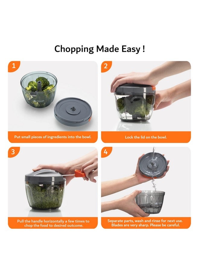 Artikel Manual Chopper & Blender with Storage Lid | Chops Vegetables, Nuts & Fruits | Blends Flour | Egg Beater | Meat Mincer | Large - 900 ml + Vegetable Peeler (Combo Pack) - Image 5