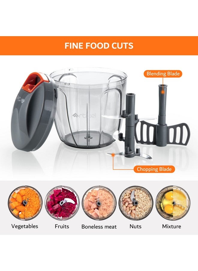 Artikel Manual Chopper & Blender with Storage Lid | Chops Vegetables, Nuts & Fruits | Blends Flour | Egg Beater | Meat Mincer | Large - 900 ml + Vegetable Peeler (Combo Pack) - Image 4