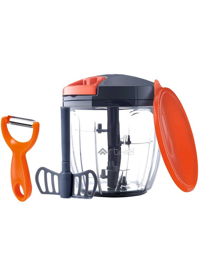 Artikel Manual Chopper & Blender with Storage Lid | Chops Vegetables, Nuts & Fruits | Blends Flour | Egg Beater | Meat Mincer | Large - 900 ml + Vegetable Peeler (Combo Pack) - Image 1