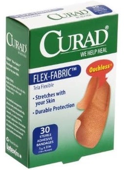CURAD Curad Flex-Fabric, 3/4 Inches X 3 Inches bandages, 30 count 