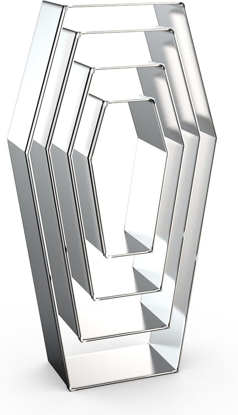 QAAQS Halloween Coffin Cookie Cutter Set - 5", 4", 3", 2" - 4 Piece - Stainless Steel - Image 1