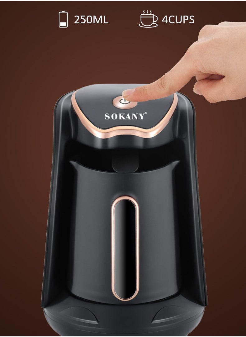 sokany Turkish Coffee Maker,4 Cups,250ml,600W Electric Coffee Pot,Coffee Making Machine,SK-04008  - Image 4