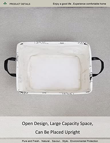 ONOEV Rectangular Fabric storage box, decorative basket and finishing basket with handle are used for the storage of clothes, books and sundries (Bulldog) 14.9’’L ×10.2’’W×9.05’’H inches - Image 4