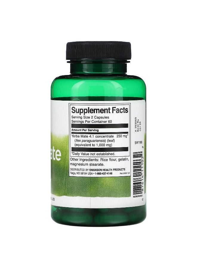 Swanson, Yerba Mate, 125 mg, 120 Capsules - Image 2