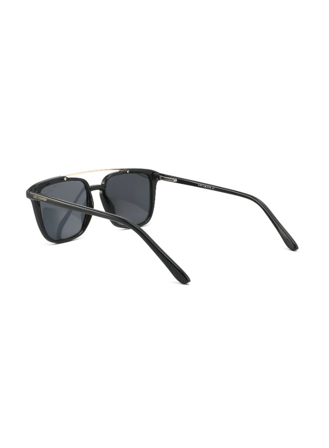 Lee Cooper Unisex Polarized Sunglasses Shiny Black Frame Single Black Mirror Lens 51mm  - LC1019C01 - Image 3
