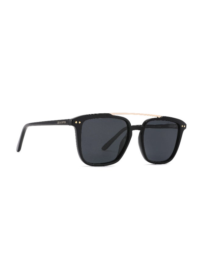 Lee Cooper Unisex Polarized Sunglasses Shiny Black Frame Single Black Mirror Lens 51mm  - LC1019C01 - Image 2
