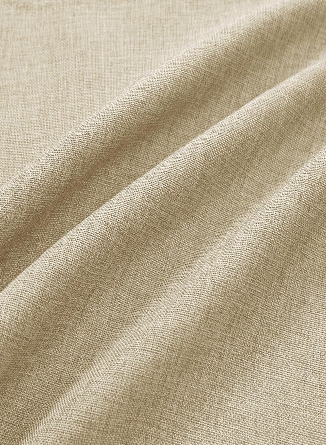 JIUZHEN Faux Linen Window Valance - Beige Light Filtering Rod Pocket Farmhouse Valances for Kitchen, Living Room, Bedroom, Bathroom, 42x18 Inch, 1 Panel - Image 4
