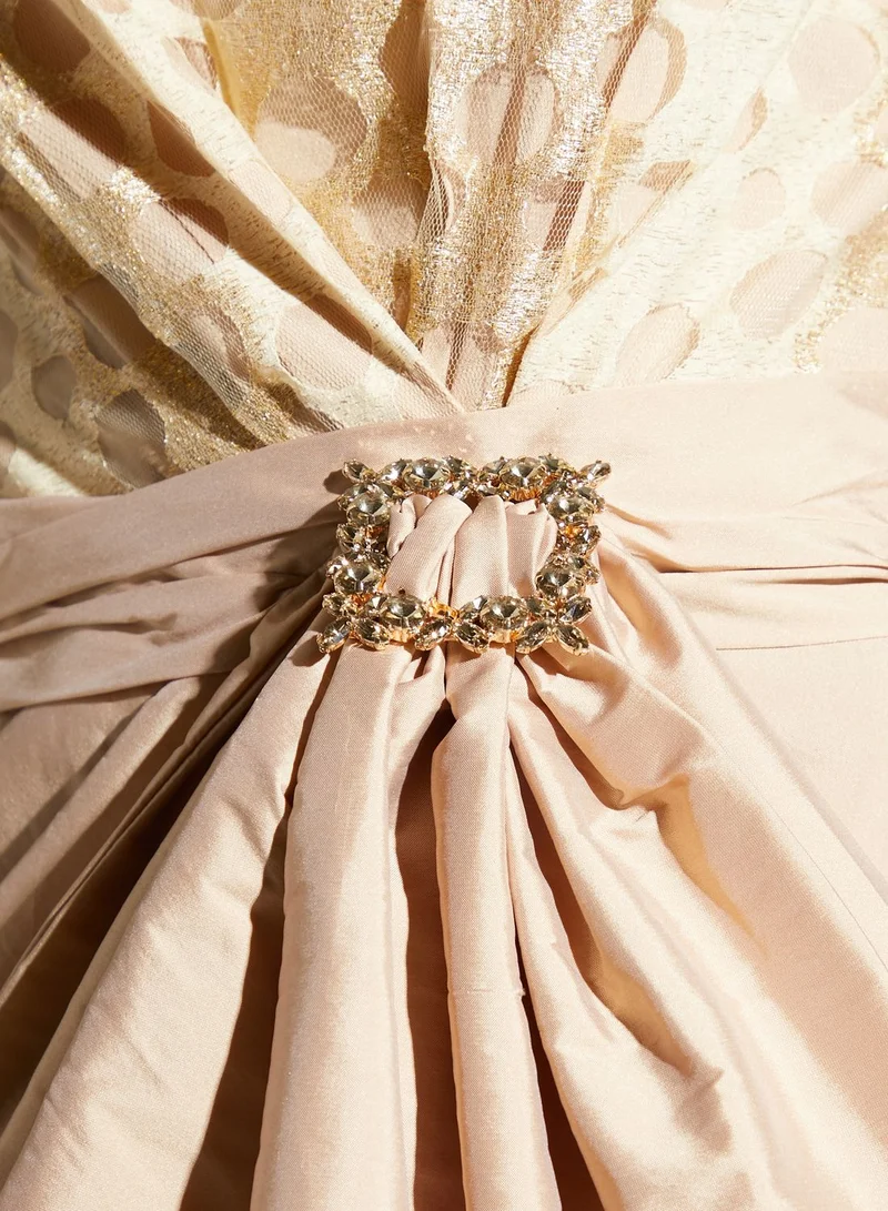 Namshi X Hadia Ghaleb Hadia Ghaleb Embroidered Belted Dress