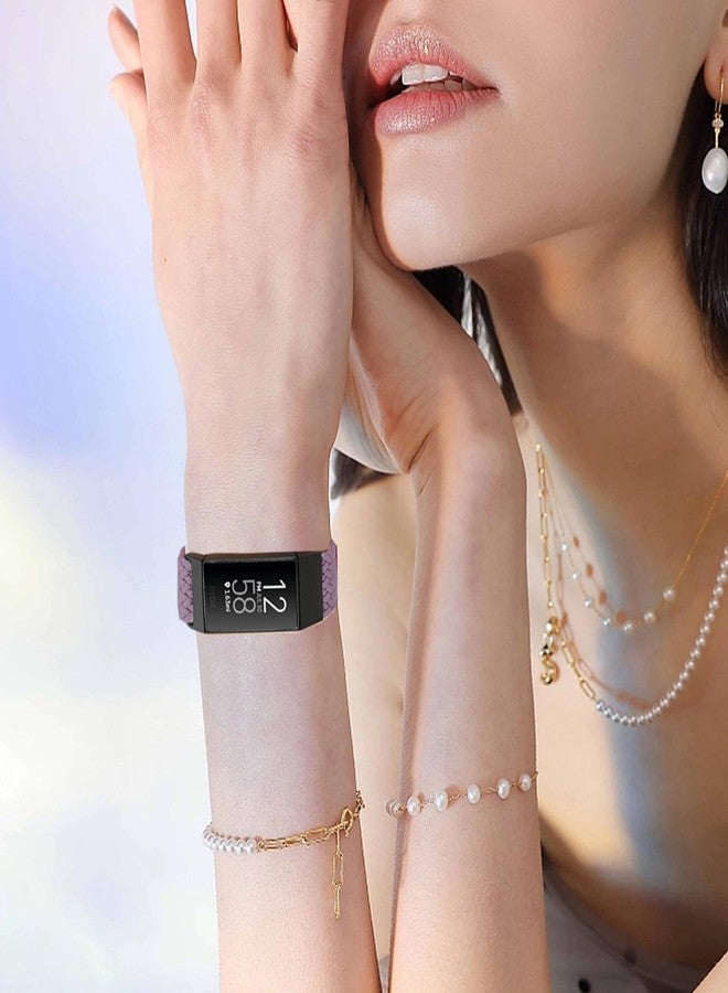 ShuYo Braided Stretchy Solo Loop Compatible for Fitbit Charge 4 / Charge 3 / Charge 4 SE for Women Men, Nylon Elastic Straps Wristbands for Fitbit Charge 4, 5 Packs C - Image 4