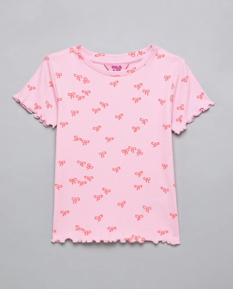 R&b 2 Pack Printed Tops with Short Sleeves