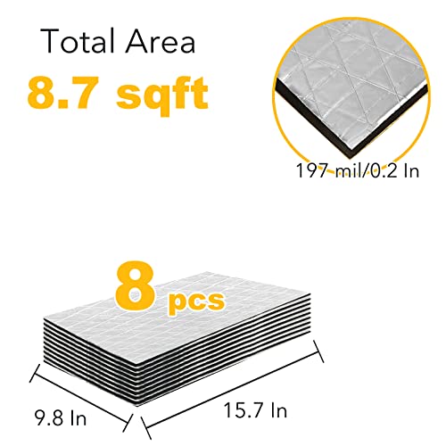 KOIKEY Car Sound Deadening Material Mat - 197 mil 8.7 sqft Auto Audio Deadener Foam, Sound Dampening and Heat Insulation for Truck, Vehicle - Image 5