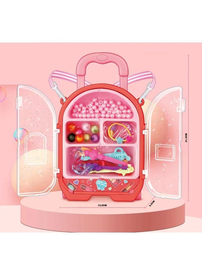 Backpack Trolley Case DIY Beaded Bracelet Hairpin Jewelry Play Toy Educational Institution Points Gift-Color:Backpack Luggage Case DIY Beaded Bracelet Hairpin Jewelry (take 9 Multiples, The Whole Box Delivery) - Image 4