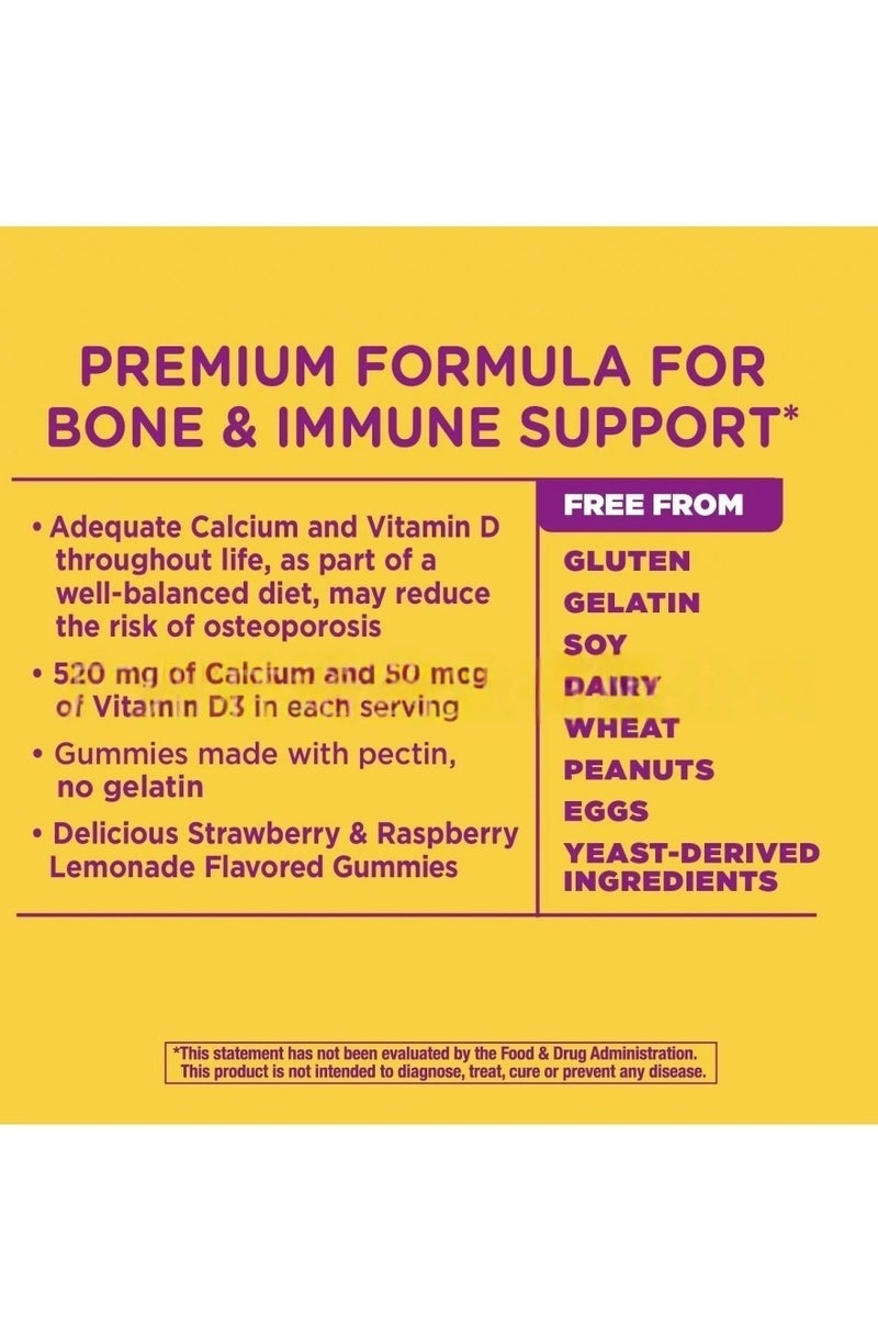 Alive Premium Calcium + D3 Gummies for Adults & Kids 60 Count - Image 3