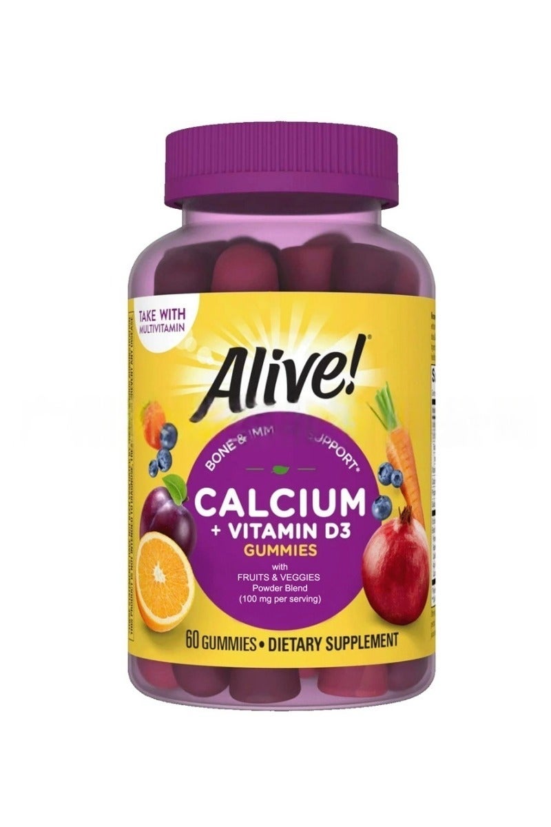 Alive Premium Calcium + D3 Gummies for Adults & Kids 60 Count - Image 5
