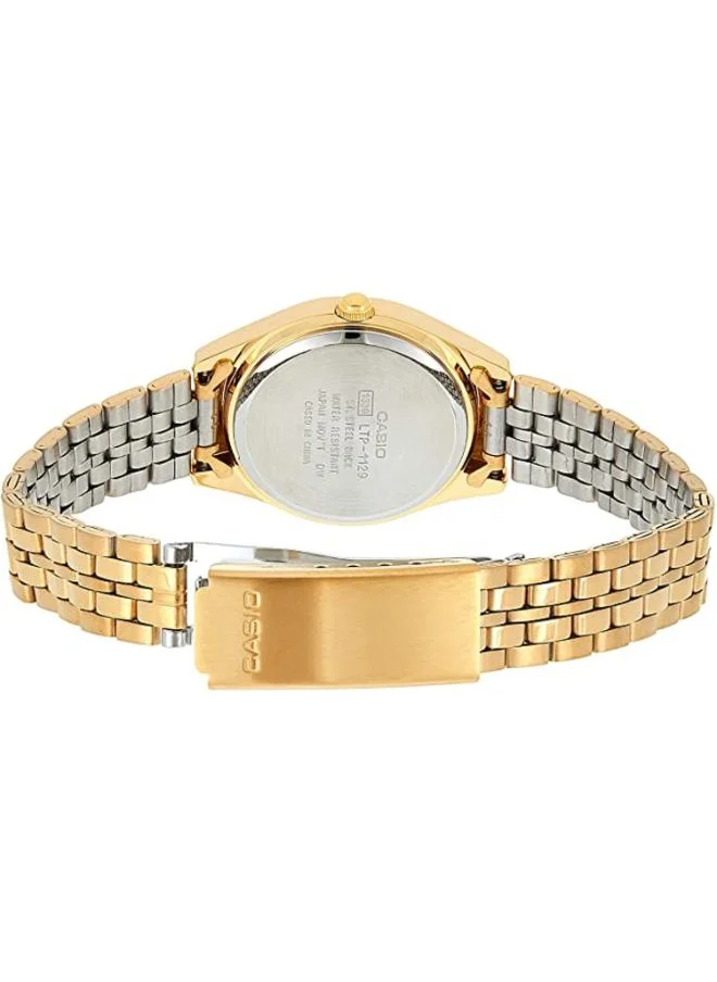 CASIO Women's Analog Display Watch With Gold Stainless Steel Strap - LTP-1129N-7A