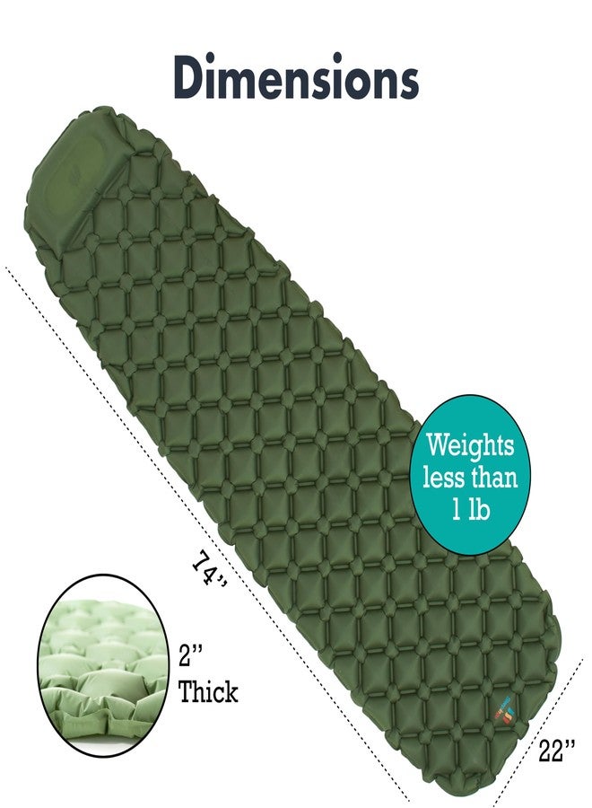 Sleepingo Sleeping Pad for Camping, Green Nylon TPU, Lightweight & Compact, Ideal for Camping and Hiking, Durable Material - Image 3
