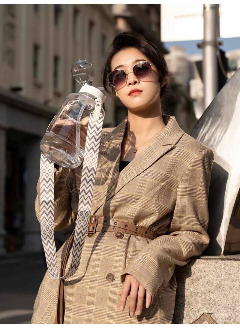 DILLER - Dıller 1700 ml Large Tritan Water Bottle with Straw and Neck Strap - Image 1