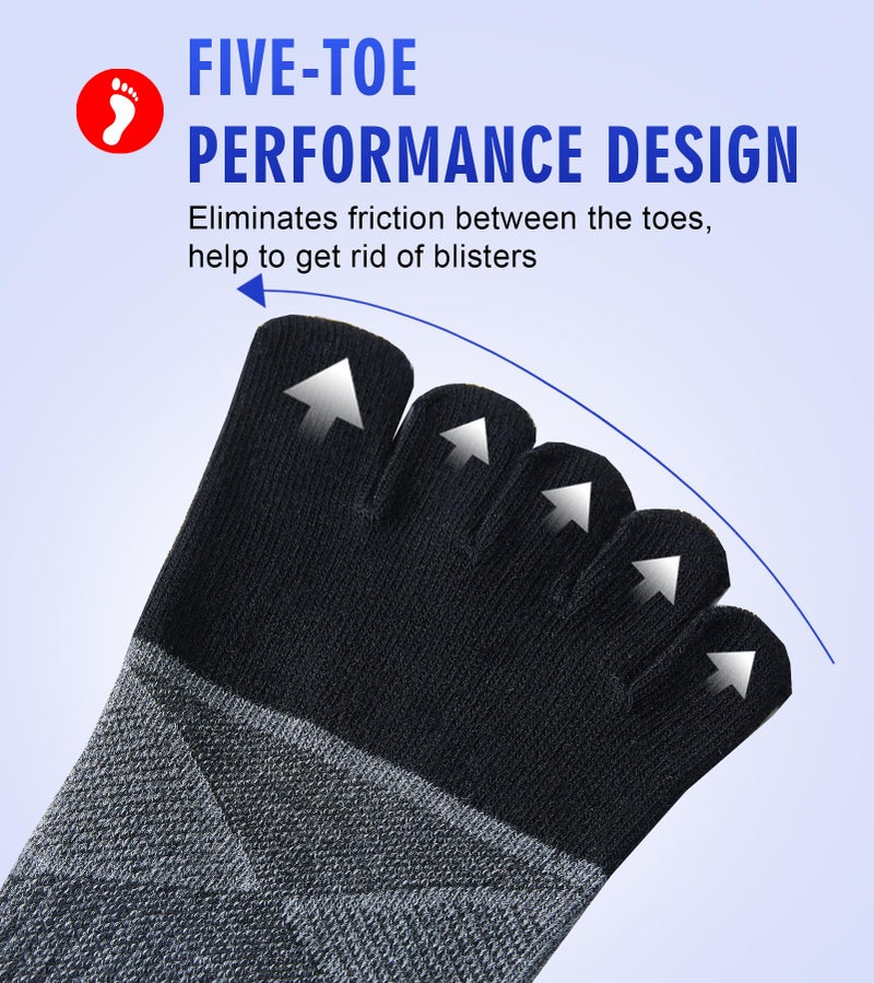 Fasot Toe Socks Women No Show Low Cut 5 Finger Cotton Mesh Wicking Athletic 6 Pack - Image 5