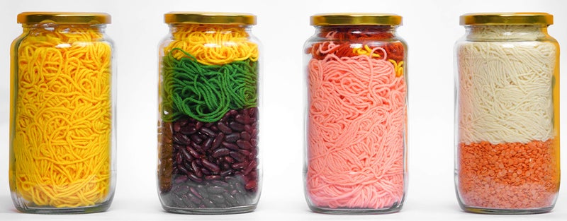 Ash  Roh Ash & Roh Set of -4 Big Round Glass Mason Jars with air Tight Cap Multi Purpose Jar for Kitchen/Pickle Jar Capacity 1 Liter - Image 4